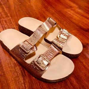 Gold Sparkly Birkenstock styled Sandals